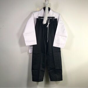 Martial Arts Super Kicks Masters Club Jacket & Belt, Unisex Size 3/170 - White